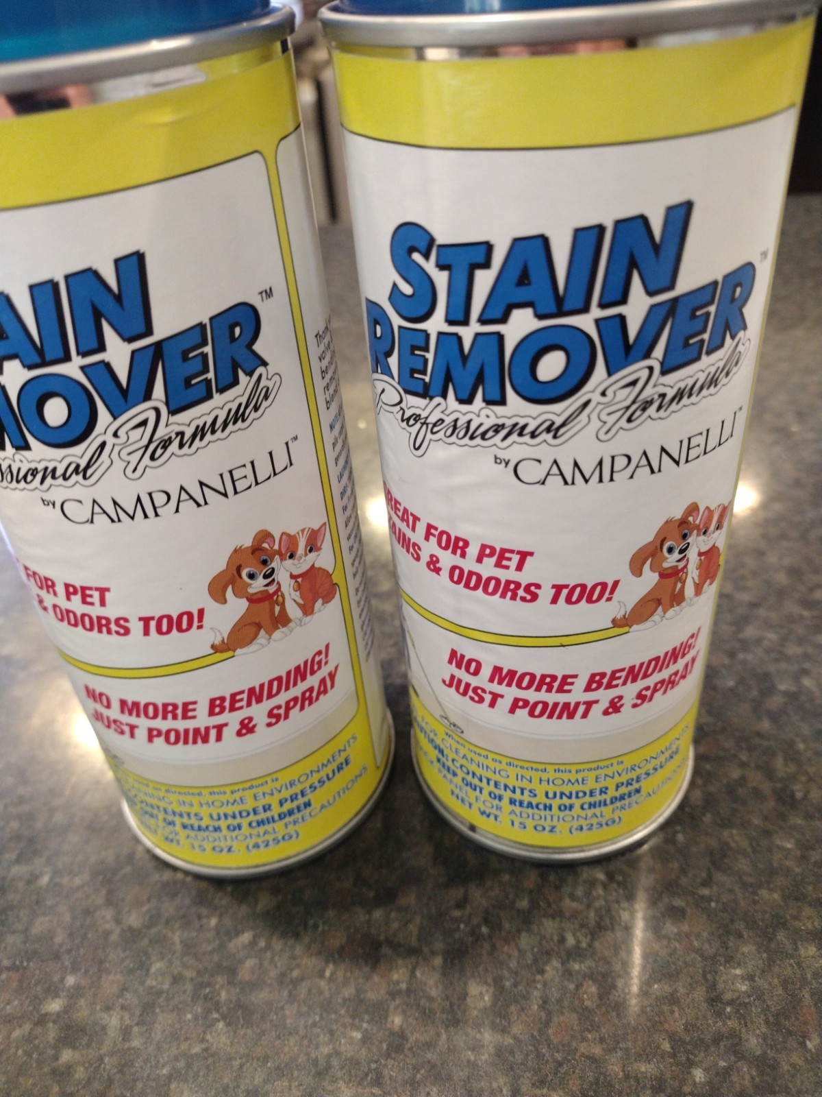 Campanelli Professional Formula Stain Remover 2PACK Point & Spray 15oz Pet Odors