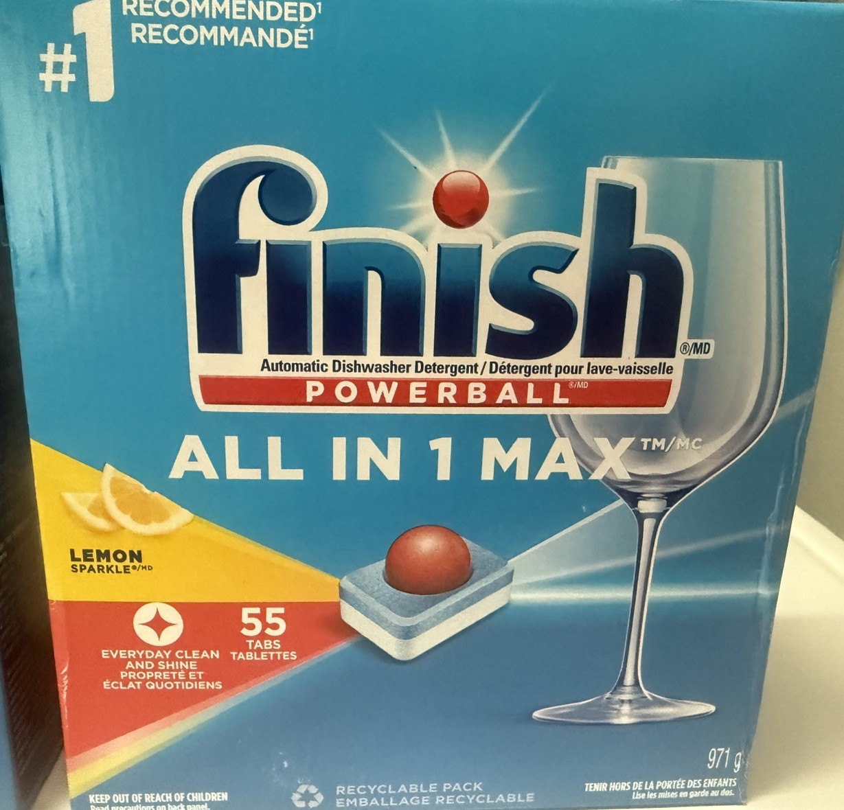 Finish Poweball All In One Max 55 Tablets Lemon Sparkle – Lot Of 2 Boxes
