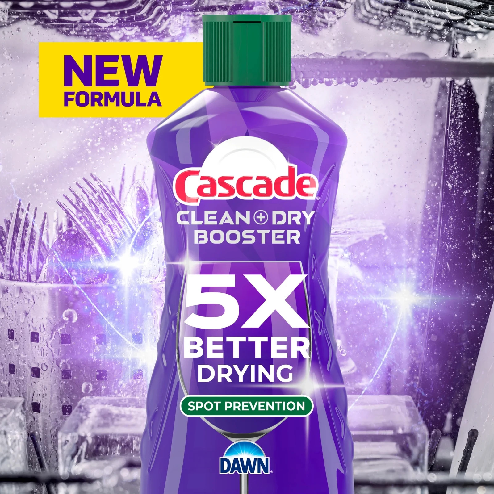 Cascade Rinse Aid Clean & Dry Booster 16oz Spot Free Shine Fast Dry Dishwasher