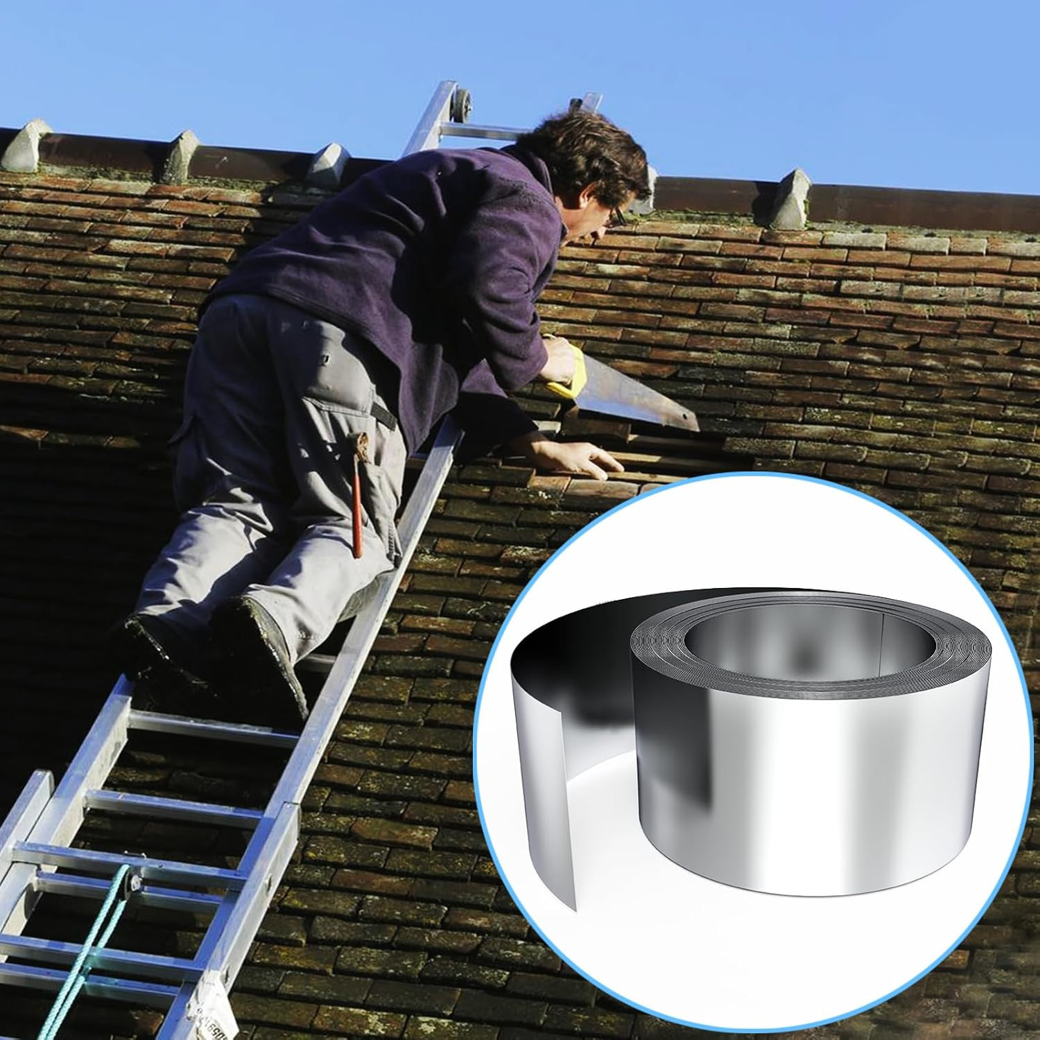 2 Pack Zinc Metal Strip for Roof Garden 55 Feet X 2.5 Inches Prevents Roofing St