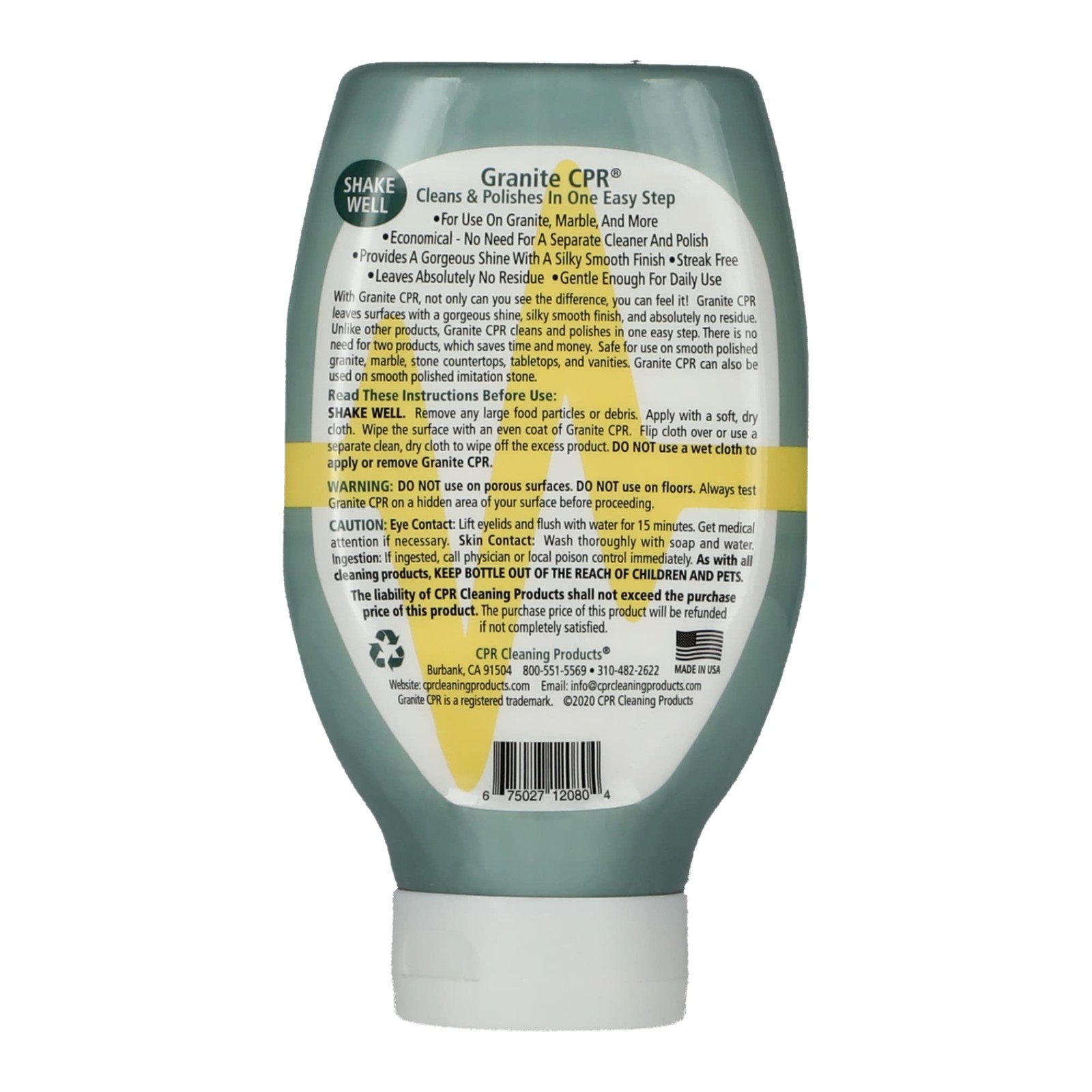 Granite Cleaner & Polish Can Be Used Daily On Granite, Marble, Quartz & Coria…