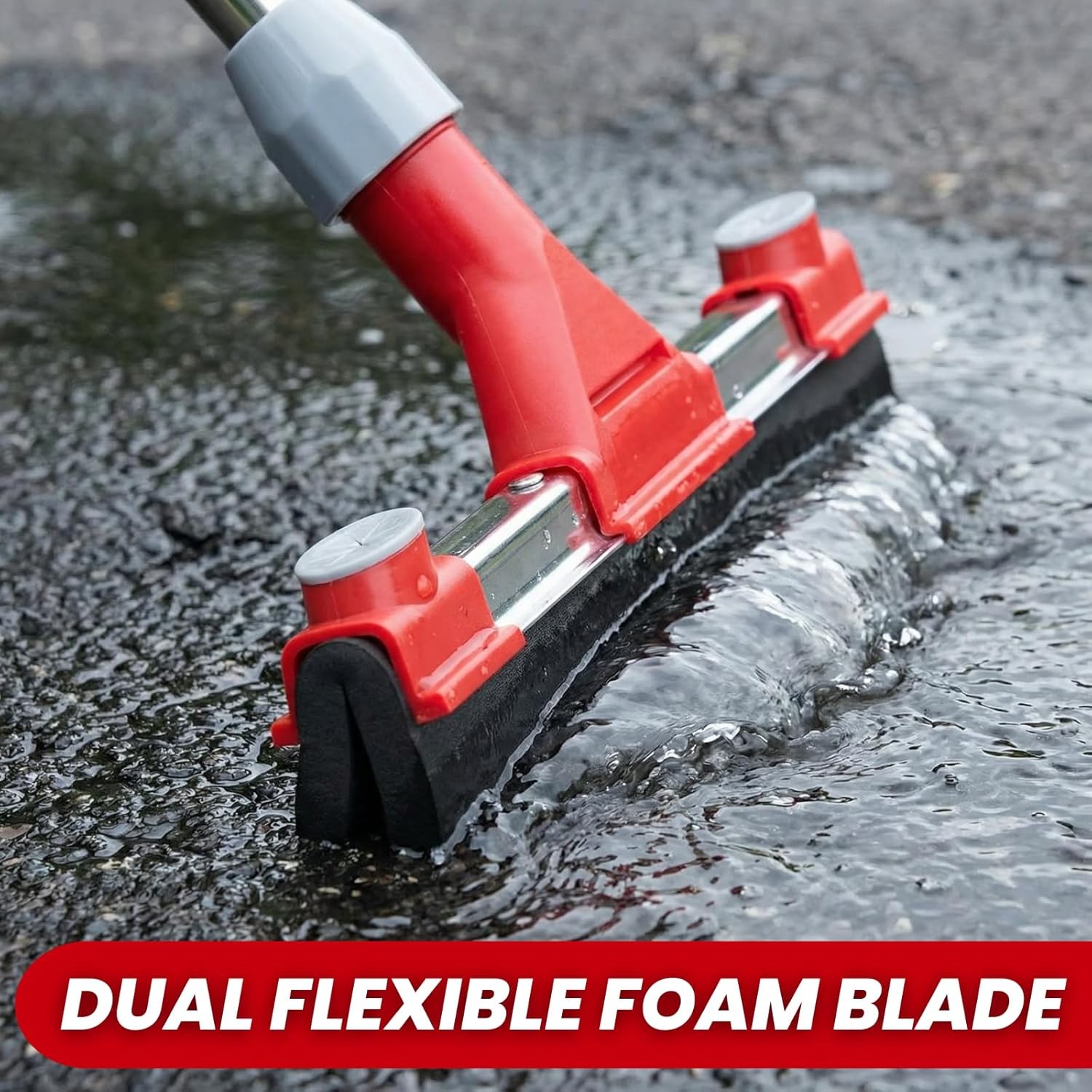 Heavy Duty Floor Squeegee for Concrete Floor – 17.3” EVA Foam Blade with Bui…