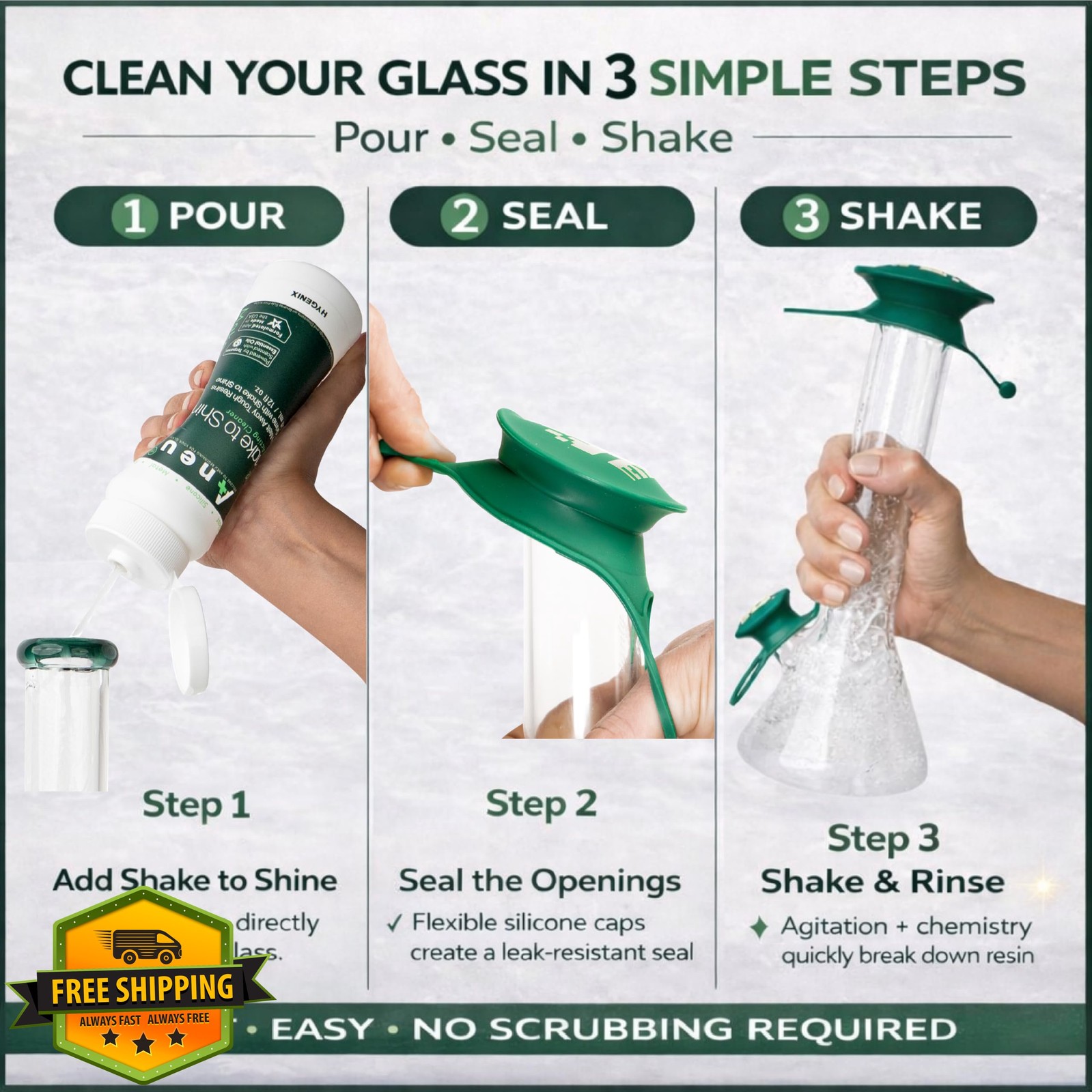 Aneu Shake to Shine Cleaner 12oz, Cleans Glass Silicone Metal, Fast Acting