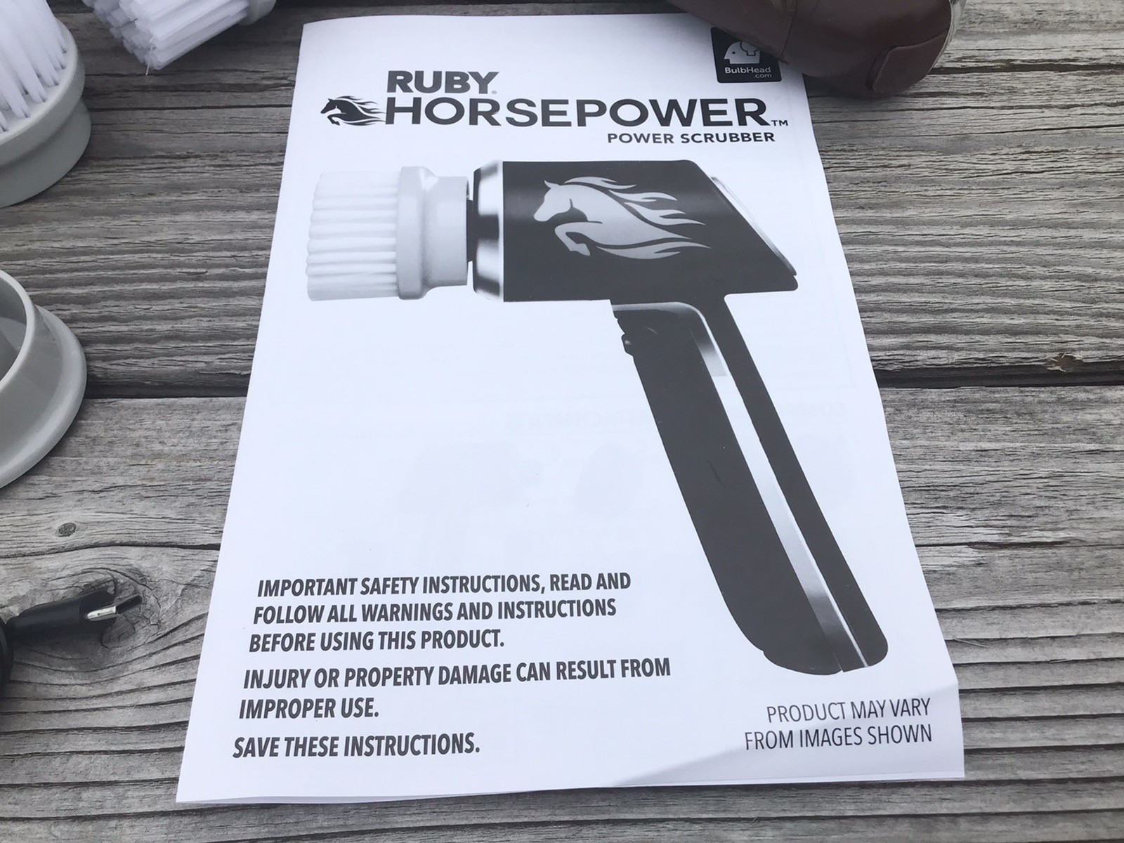 Ruby Horsepower Waterproof Rechargeable Power Scrubber New