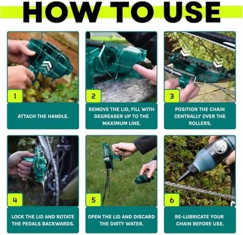 VeloChampion Green Handheld Bike Chain Cleaning Tool | No Chain Removal Neede…
