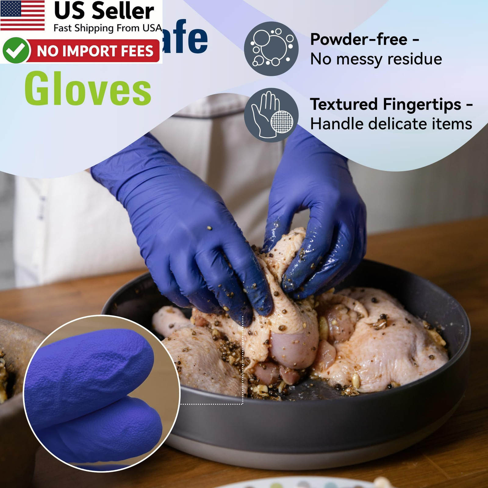 SWIFTLITE Nitrile Disposable Gloves Powder Free Latex Free Food Safe FROM USA