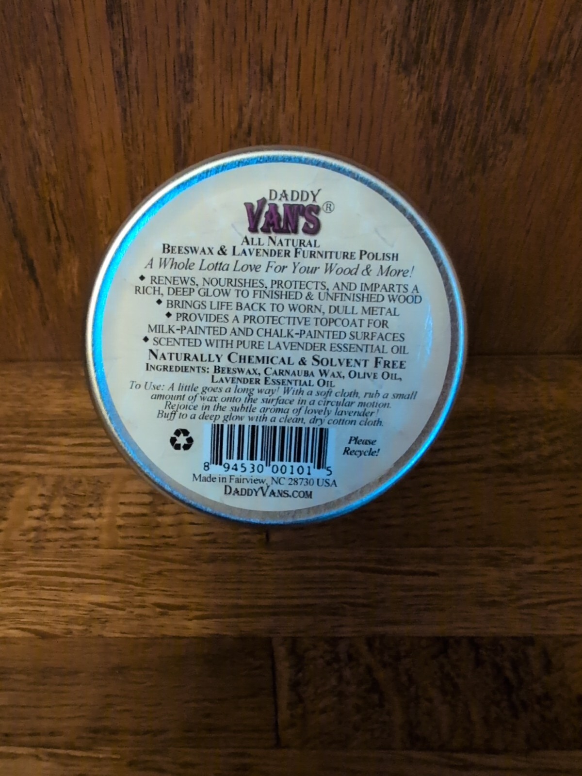 Daddy Van’s All Natural Beeswax & Lavender Furniture Polish 6oz.