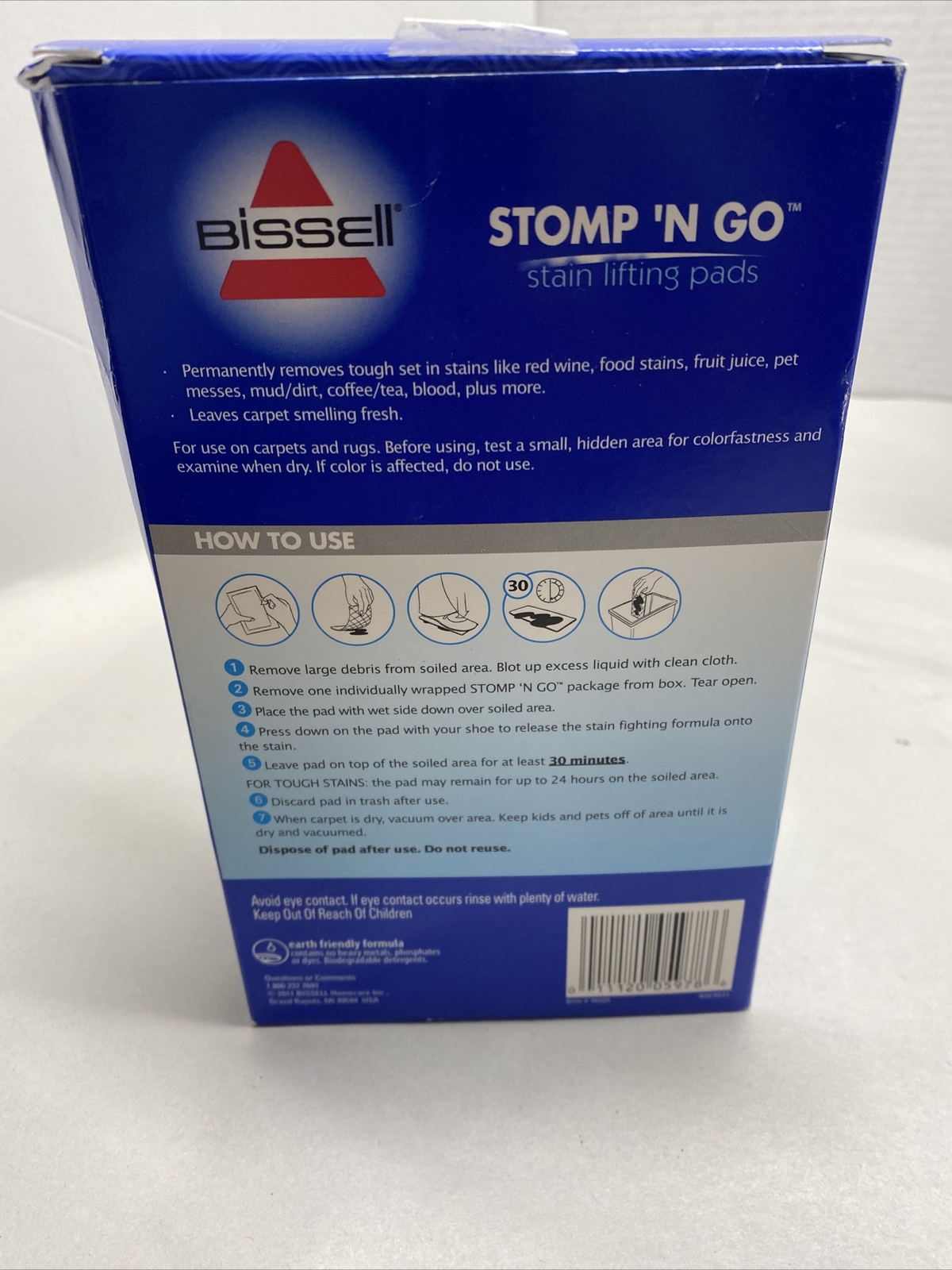 Bissell Stomp ‘N’ Go Stain Lifting Pads Pre-moistened 5 Total Pads NEW