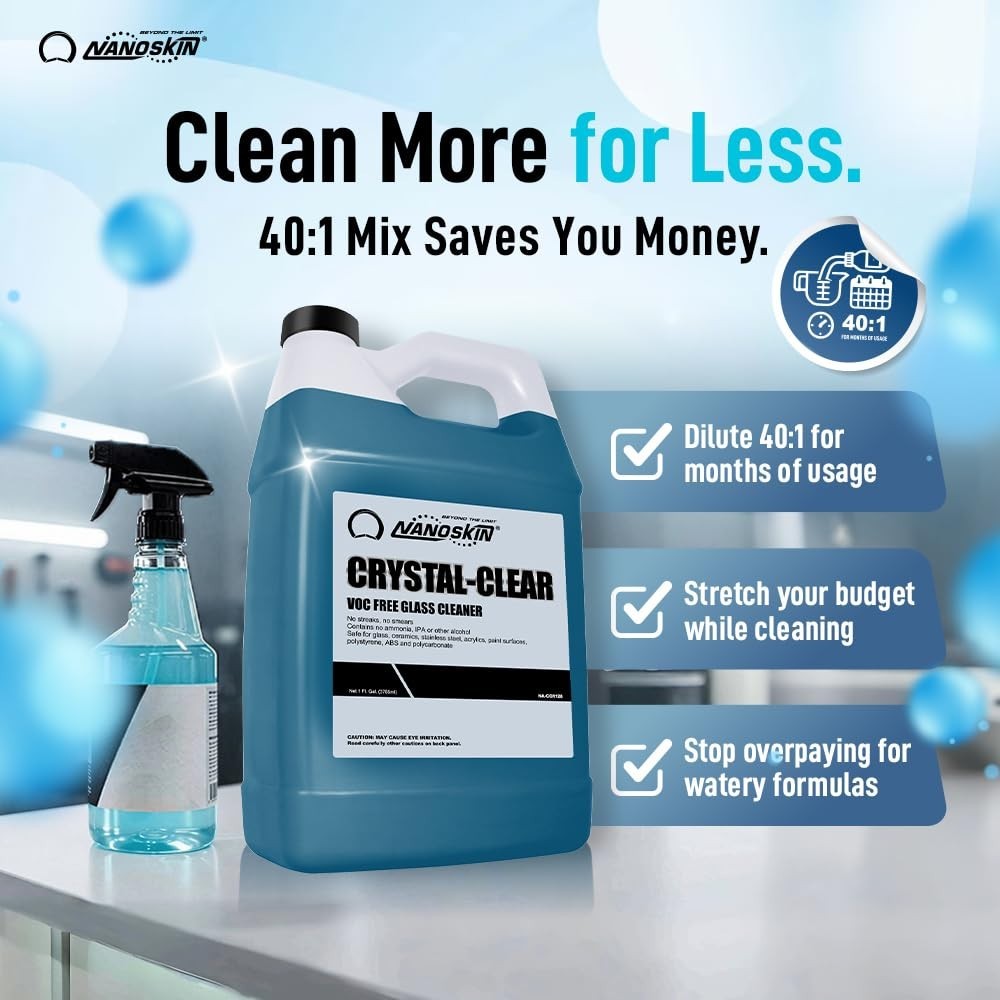 Eco-Friendly VOC-Free Glass Cleaner 5 Gallon – Ultra-Concentrated, Streak-Free F