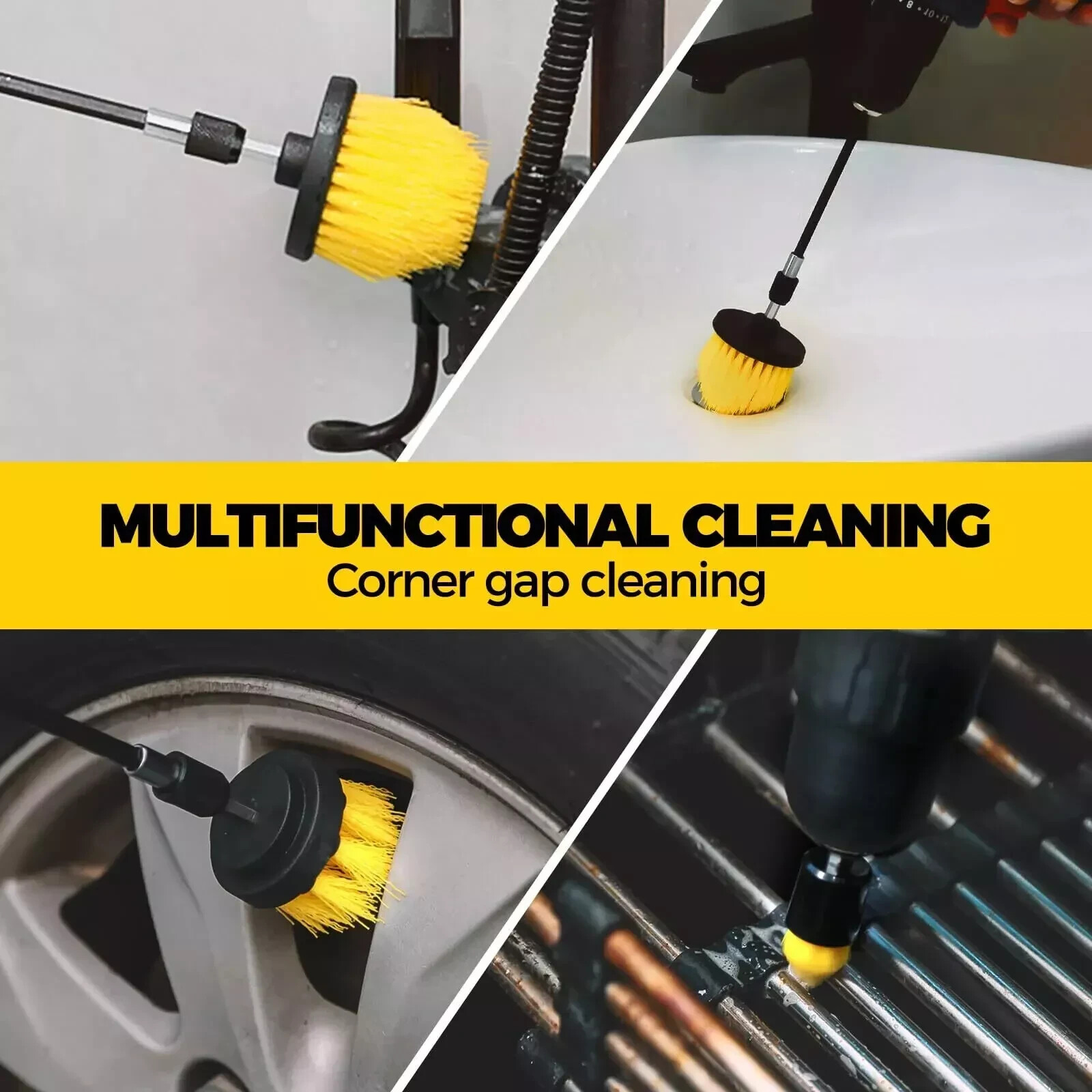 Drill Brush Set Power Scrubber Drill Attachments For Carpet Tile Grout Cleaning