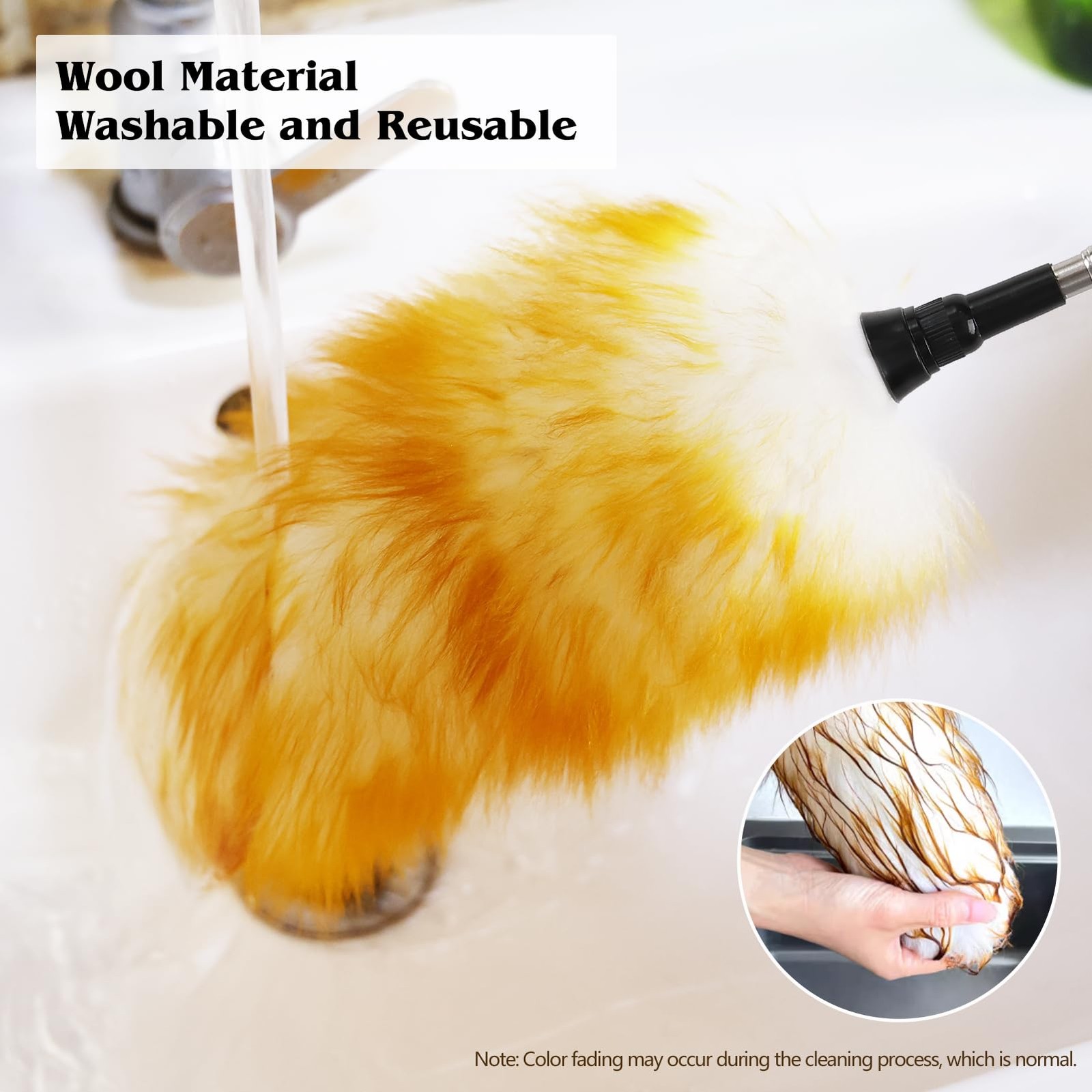 Lambswool Extendable Cleaning Duster 26-64 Inch, Anti-Static Wall Duster Clea…