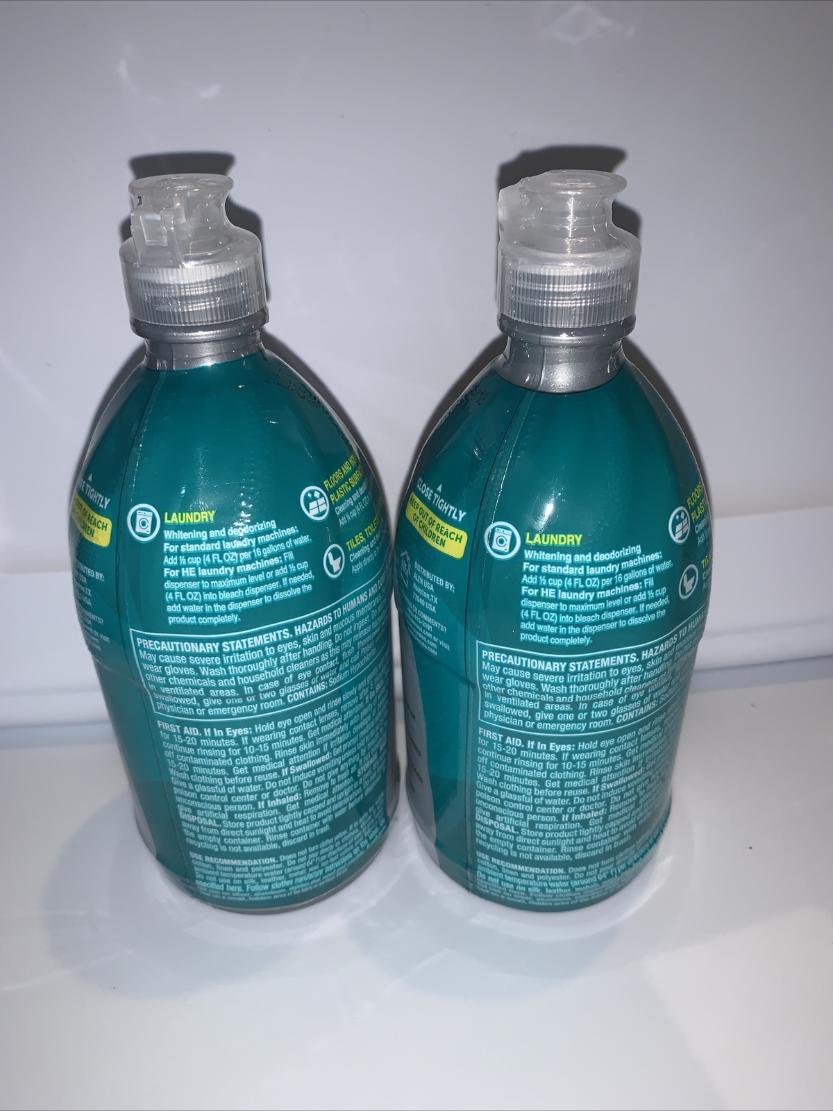 2 Cloralen Platinum Bleach Liquid Gel 20 oz Bottle High Efficiency Washer Safe