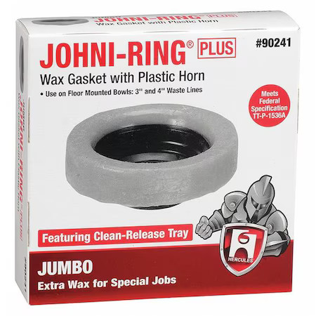 Hercules 90241 Toilet Bowl Ring, Jumbo, Wax, 3In-4In