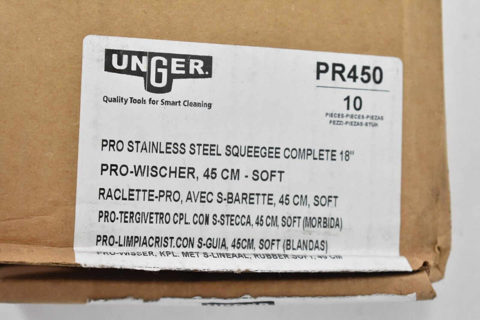 Unger 10 Pack Pro Stainless Steel Squeegee Complete 18″ Pro Wischer PR450
