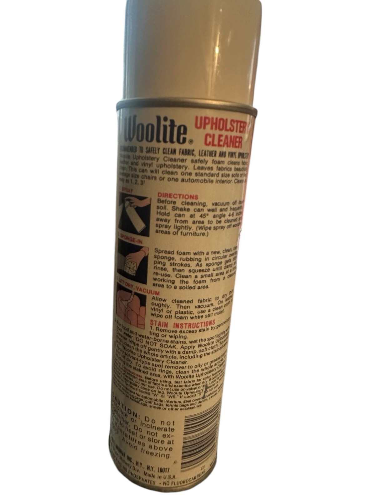 Vintage Blue Pink Woolite Upholstery Cleaner 14oz Classic Aersol Can~Full Movie
