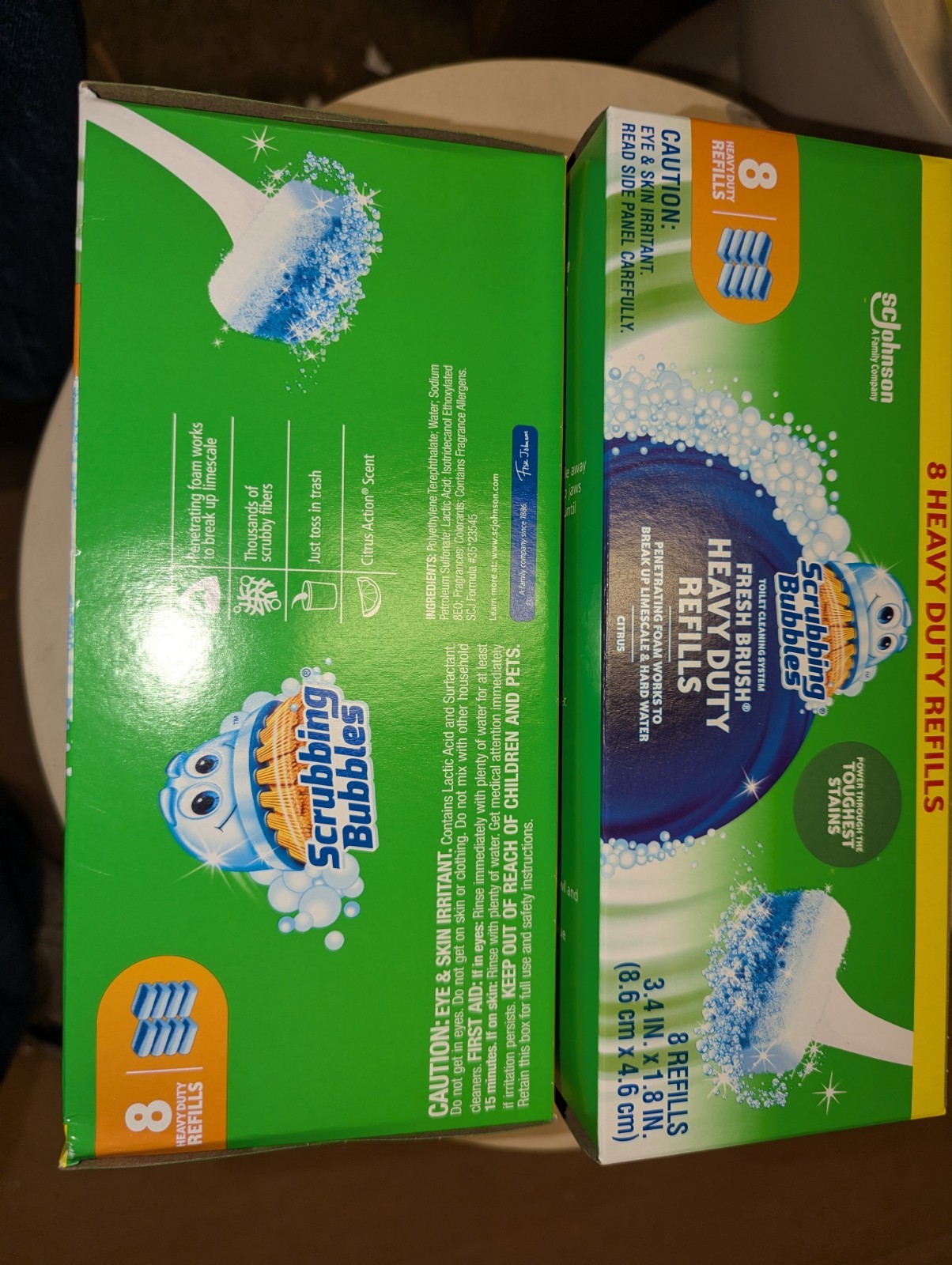 2 Pack Scrubbing Bubbles Fresh Brush Heavy Duty Refills Citrus, 16 Pads Total