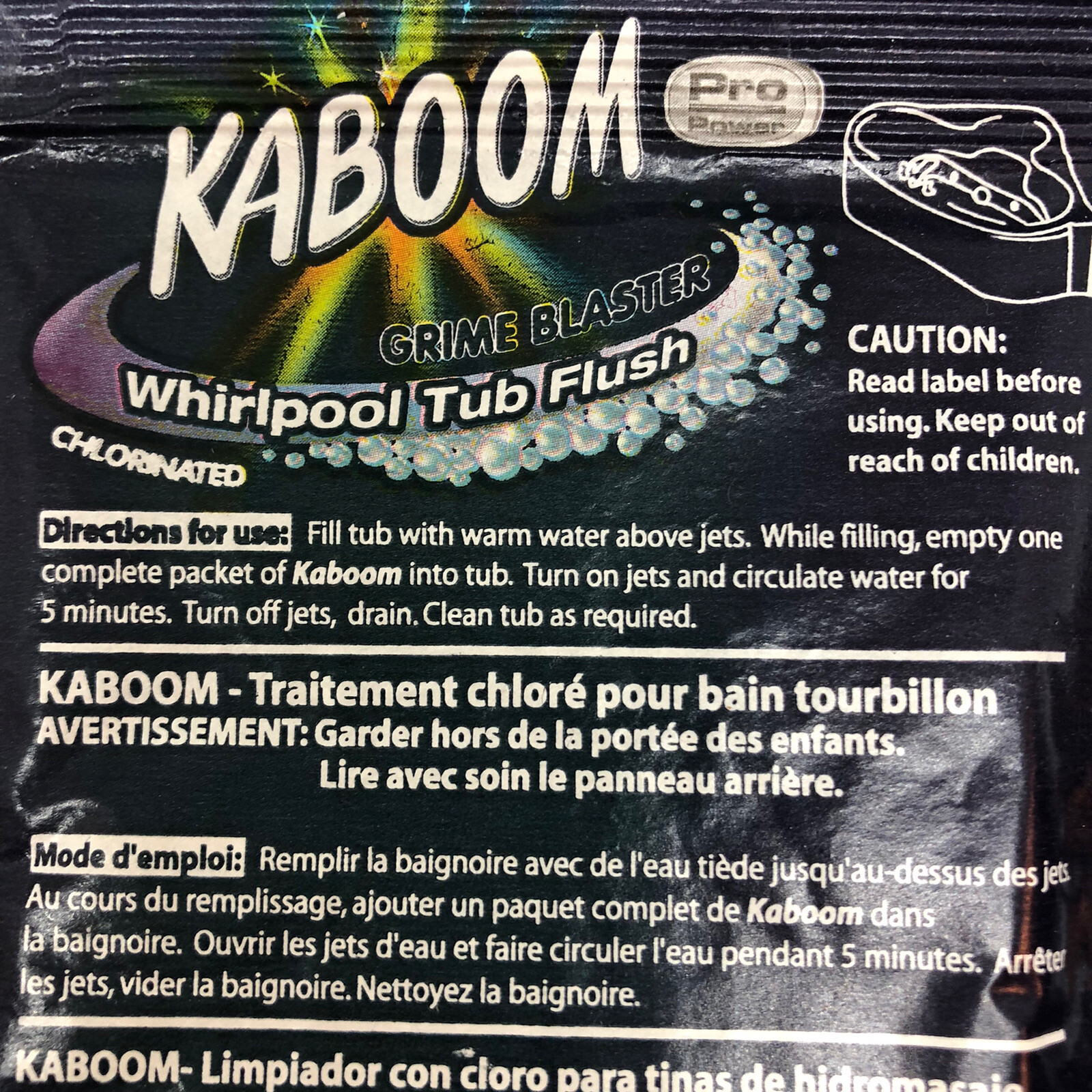 Kaboom Grime Blaster Whirlpool Tub Flush 1 Oz Packets / Set of 30