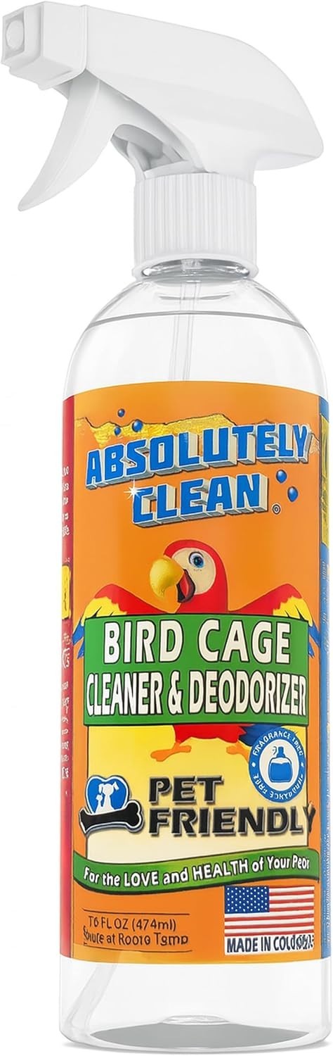 Absolutely Clean Bird Cage Cleaner Deodorizer 16oz 1-Pack Natural Enzymes