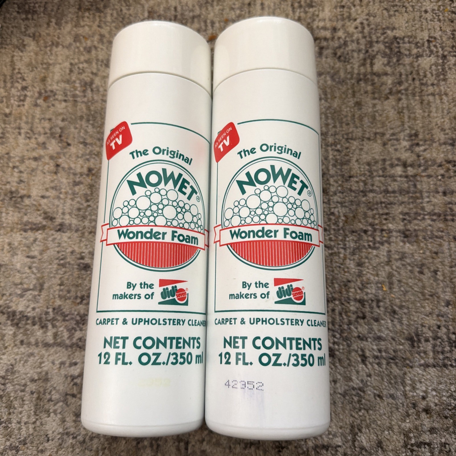Vintage Original NoWet Wonder Foam Carpet Upholstery Cleaner Qty 2 12oz Bottles