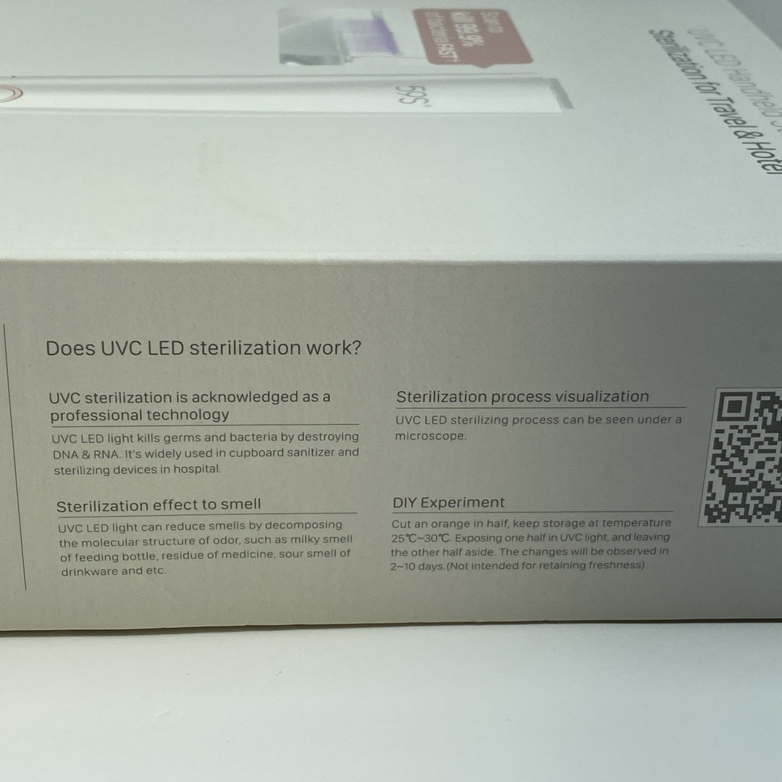 59-S UVC X5 LED Handheld Sterilized Sterilization for Travel and Hotel Was $119