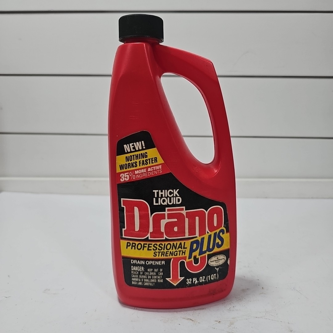 Vtg 1991 Liquid Drano Professional Strength NOS 32 Fl. Oz. TV Movie Stage Prop