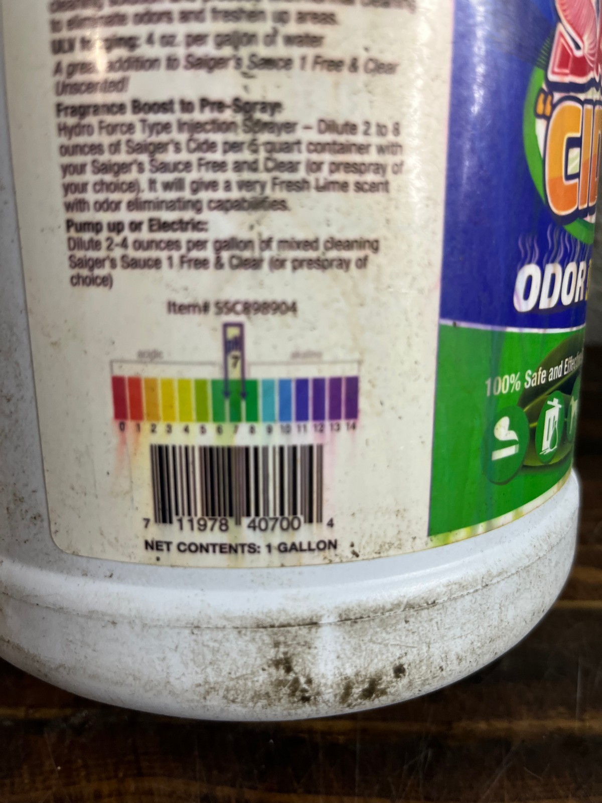 Saigers Cide Sauce Odor Destroyer Lime Citron 1 Gallon Cleaning Solution