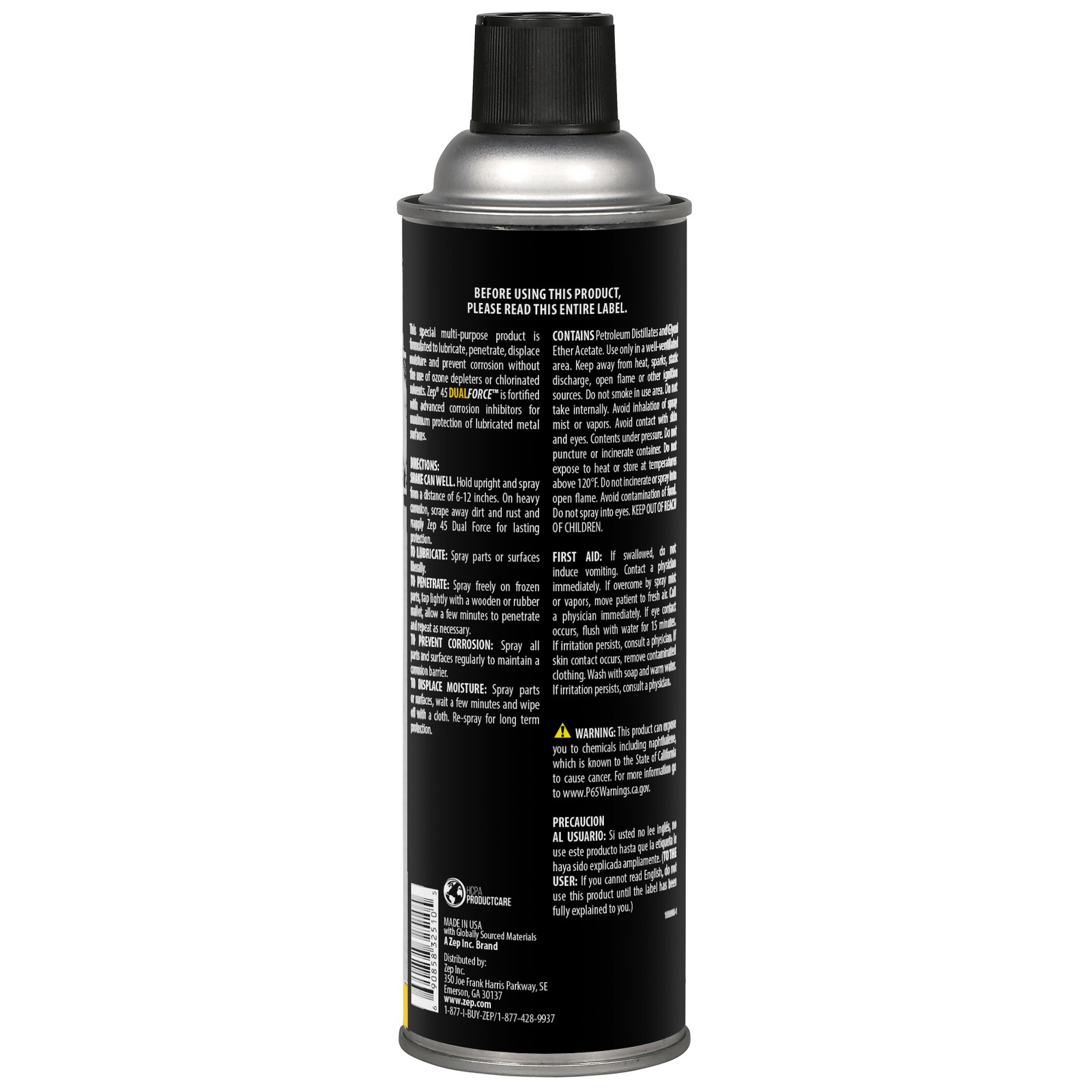 Zep 45 Dual Force Multi-Purpose Penetrant and Lubricant – 14 oz (Case of 12) –