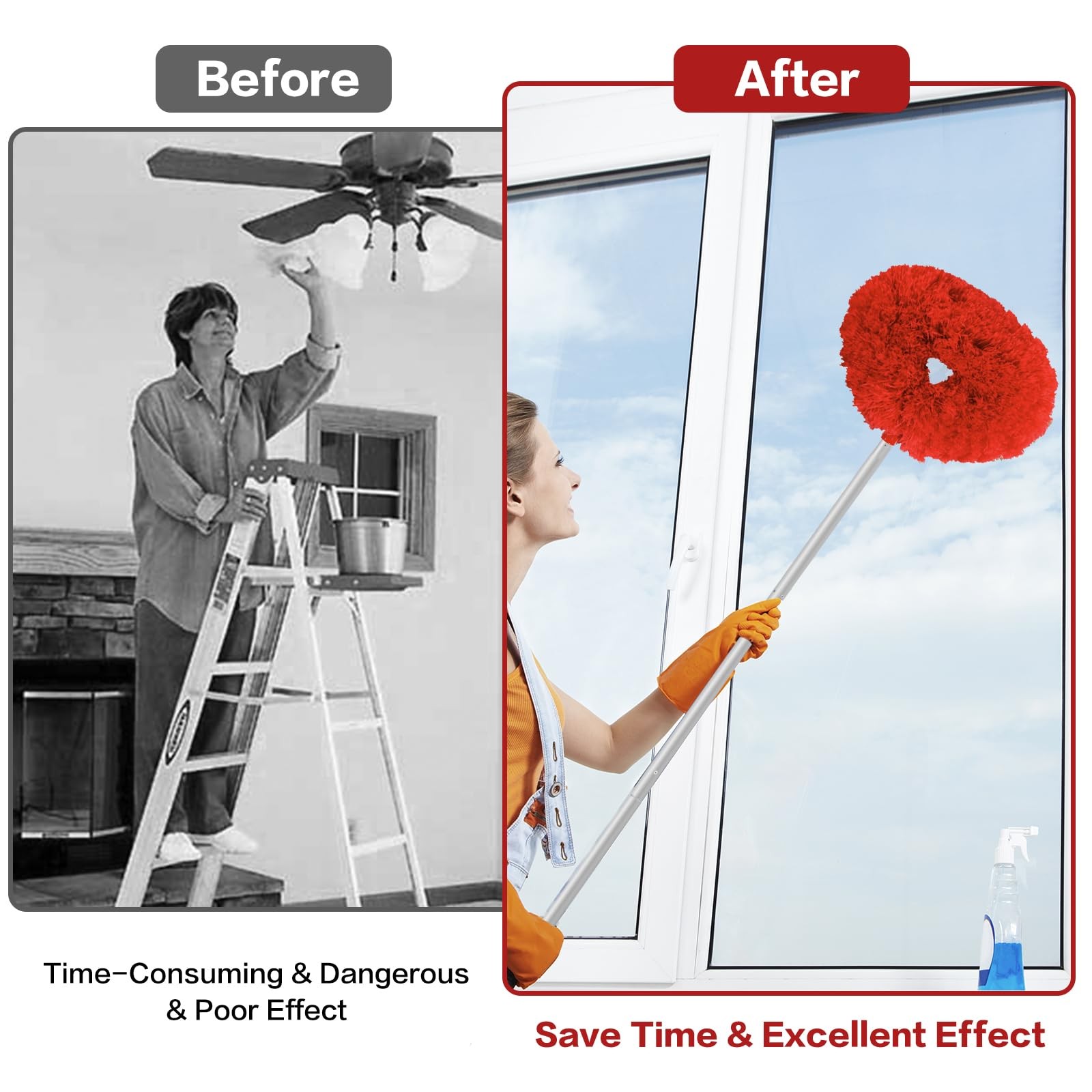 Ceiling Fan Cleaner Duster Reusable Microfiber Ceiling Fan Blade Cleaner Remo…