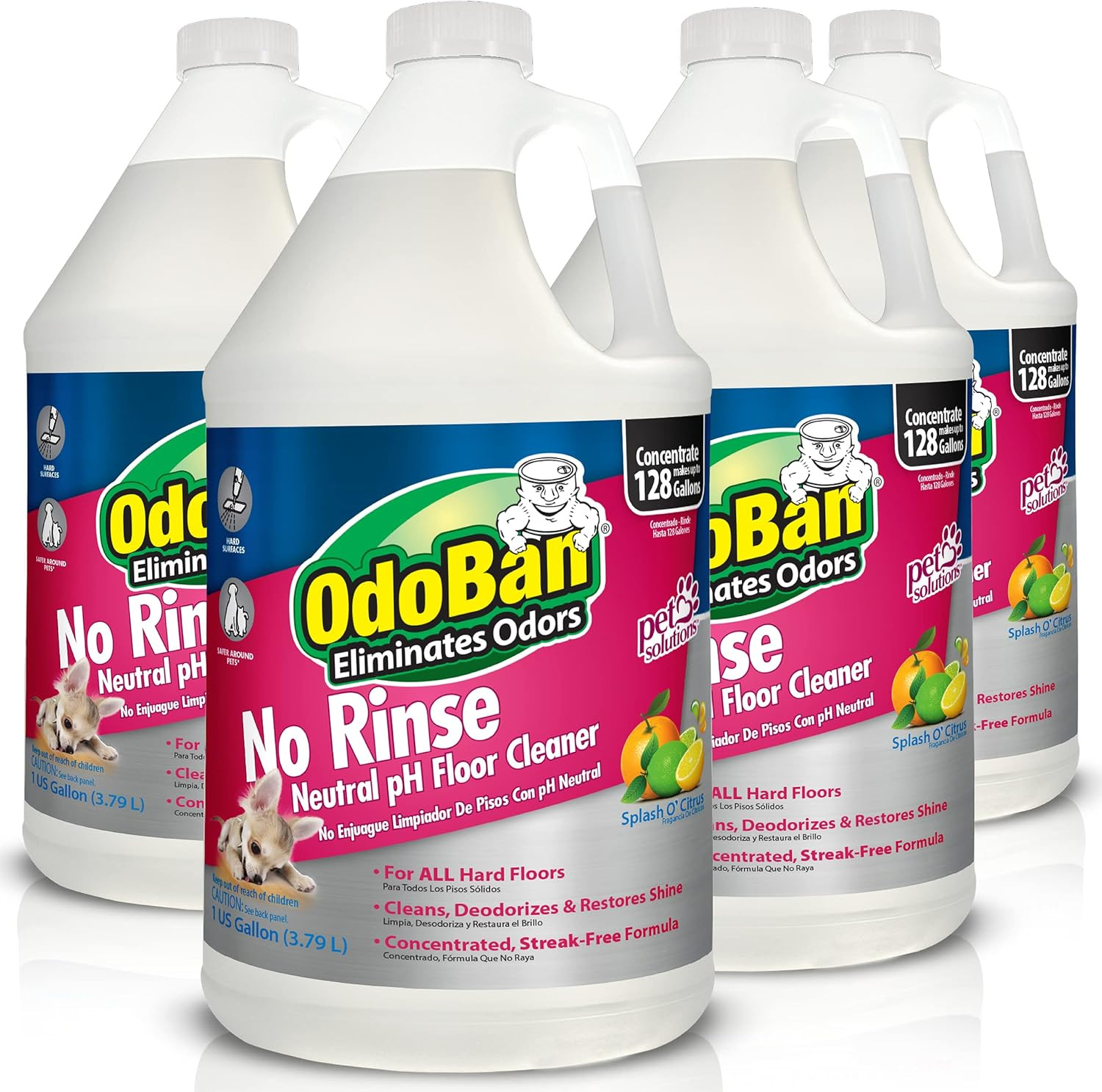 Pet Solutions No Rinse Neutral Ph Floor Cleaner Concentrate, Made in the USA, Sp
