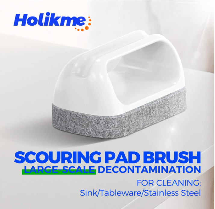 Holikme 7Pcs Scrub Brush Set Cleaning Pads for Pool Wall Bathroom Grout Kitchen