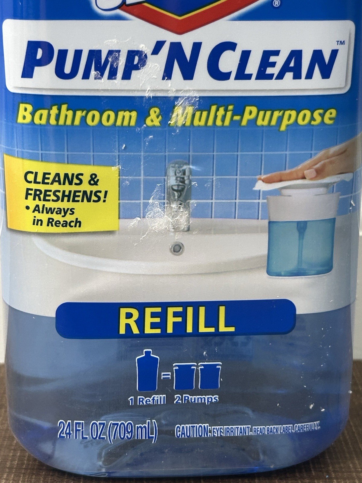 NEW Clorox Pump ’N Clean Bathroom Refill 24 oz Rain Clean Discontinued NOS