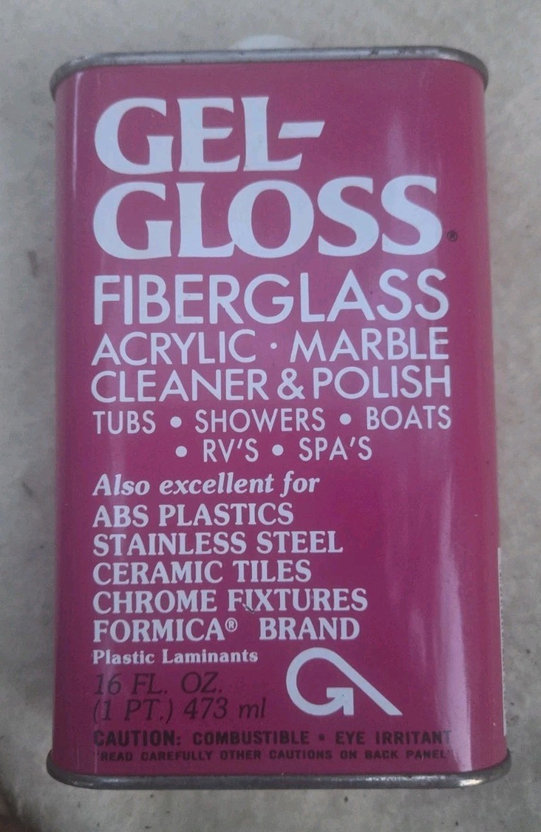Gel-Gloss One Step Cleaner & Polish 16oz Can For Fiberglass and Marble – Full
