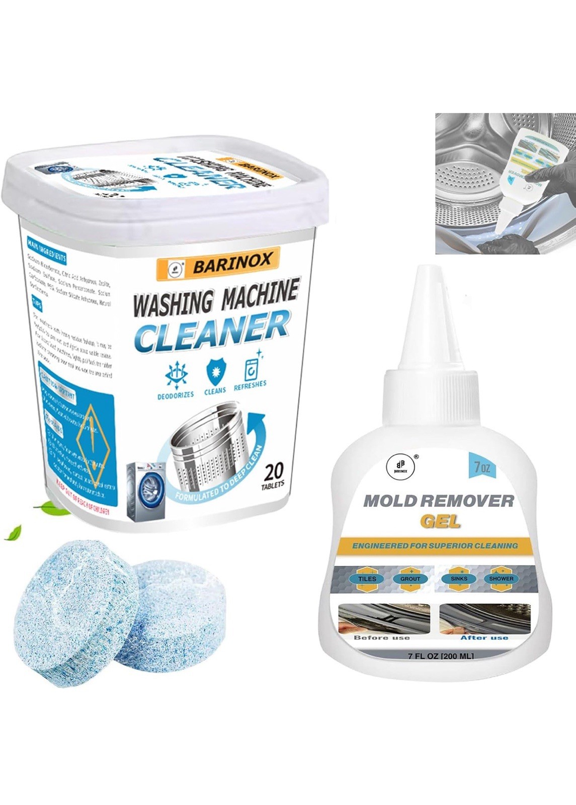 Bundle – Washing Machine Cleaner Tablets (20 Pack) & 7 oz