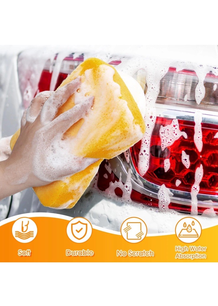 Tioncy 6 Pcs Large Foam Sponges 7.5 x 5.5 x 1.9 Inch Grouting Car Wash