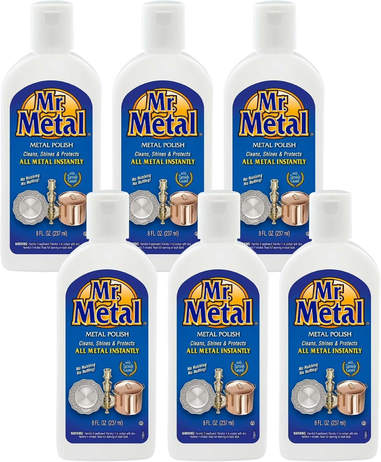 Mr Metal Metal Polish Liquid Cleaner Tarnish Remover 8 Oz 6 Pack