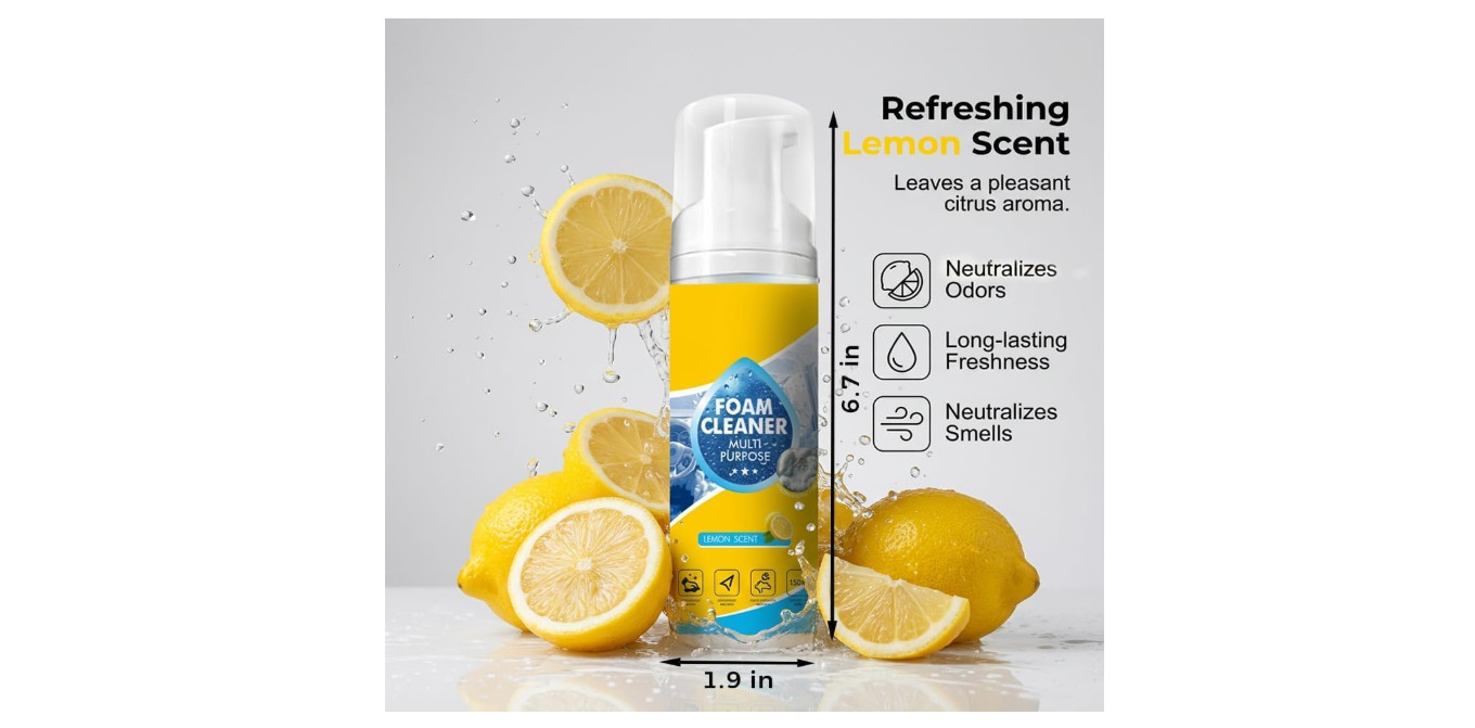 4-in-1 Multi-Enzyme Foam Cleaner, Deep Cleaning Spray for Car Kitchen Bathroom..