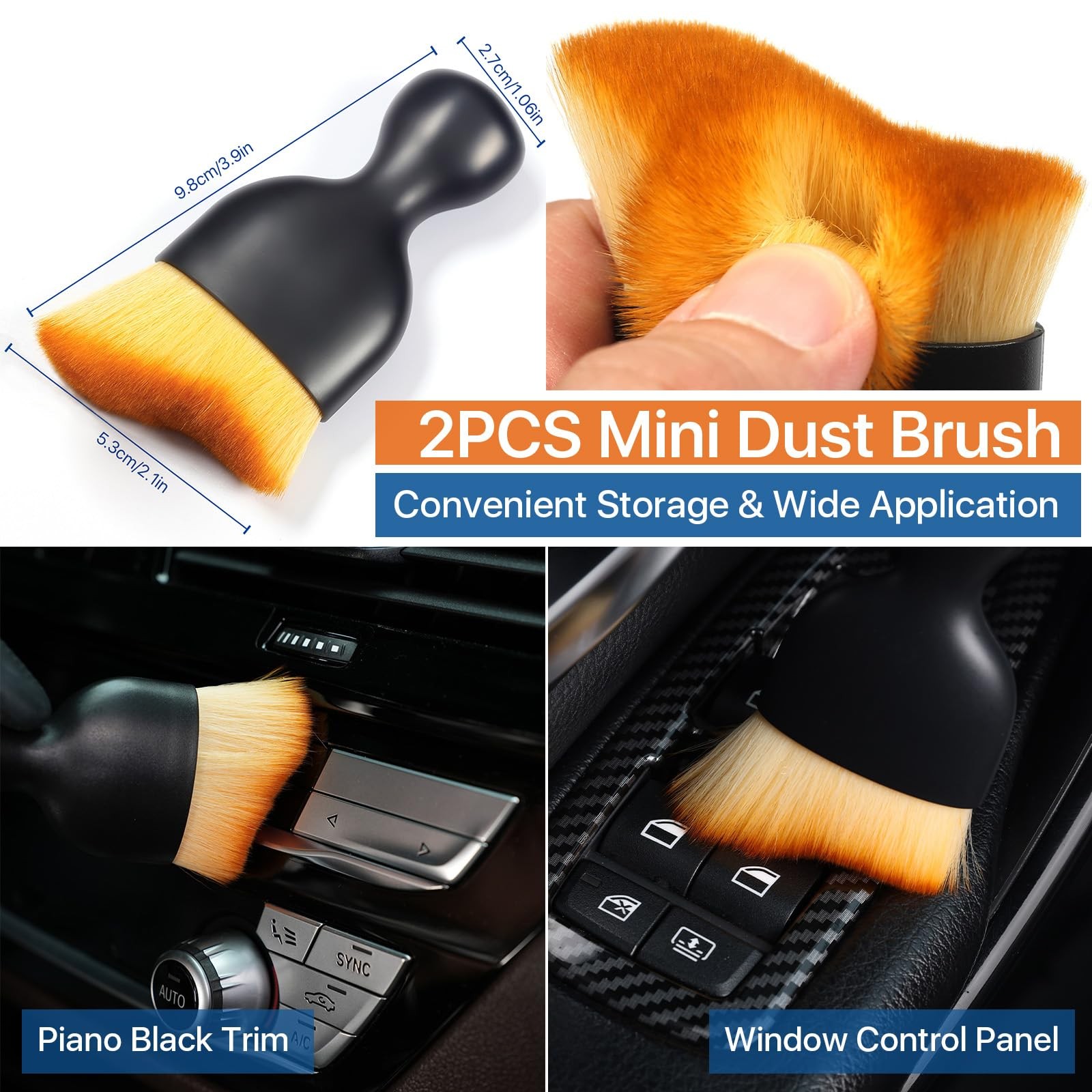 Car Ultra Soft Bristles Detailing Brushes, Curveball XL Synthetic Brushes, In…