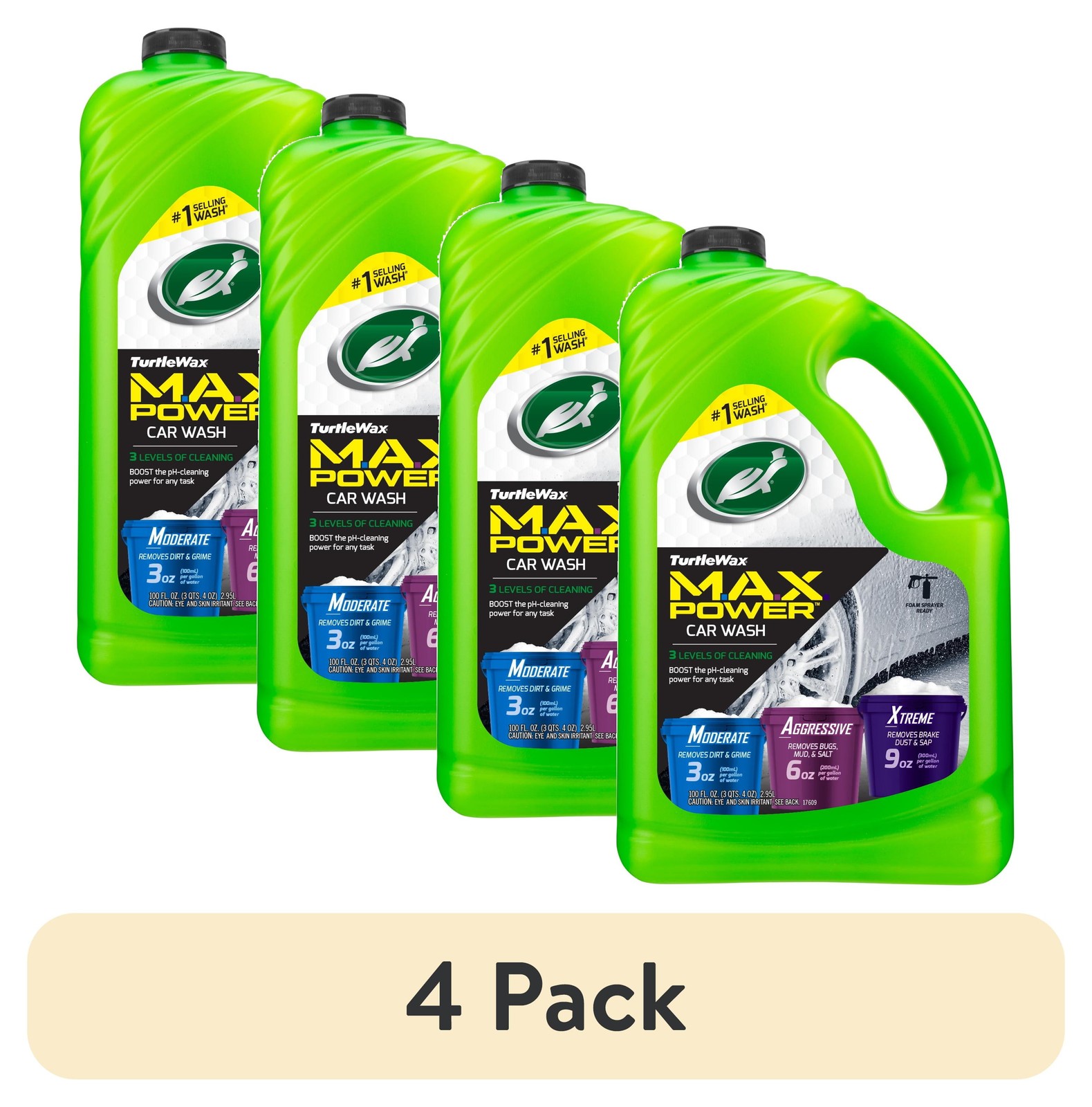 Max-Power 3 Levels of Cleaning Car Wash User-Friendly 100 oz