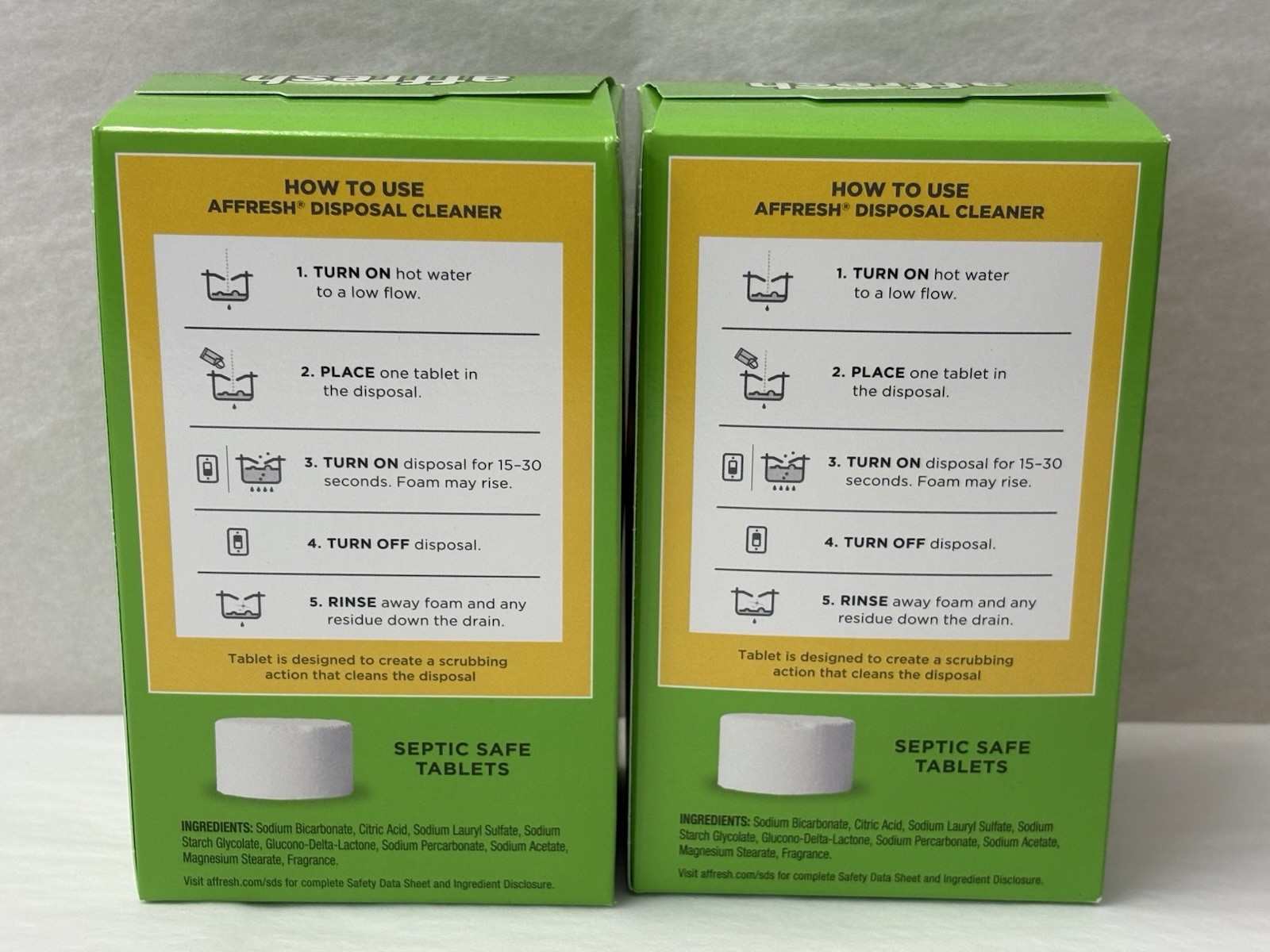 New Affresh Garbage Disposal Cleaner Tablets Citrus Scent 6 Count 2-PACK (SH6)