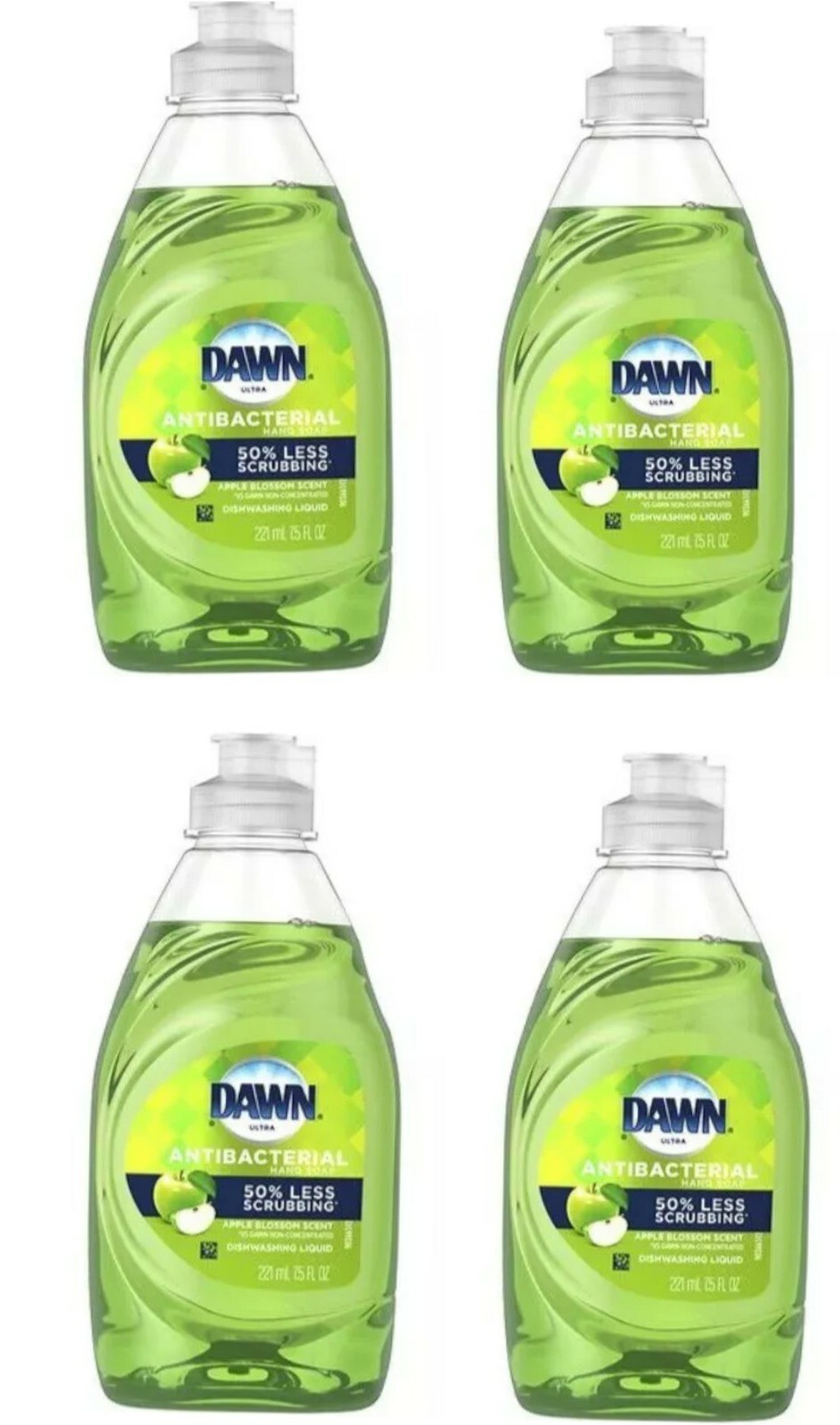 4 PACKS Dawn Ultra (7.5 Fl. Oz.) Bottle APPLE BLOSSOM Scent Dishwashing Liquid.