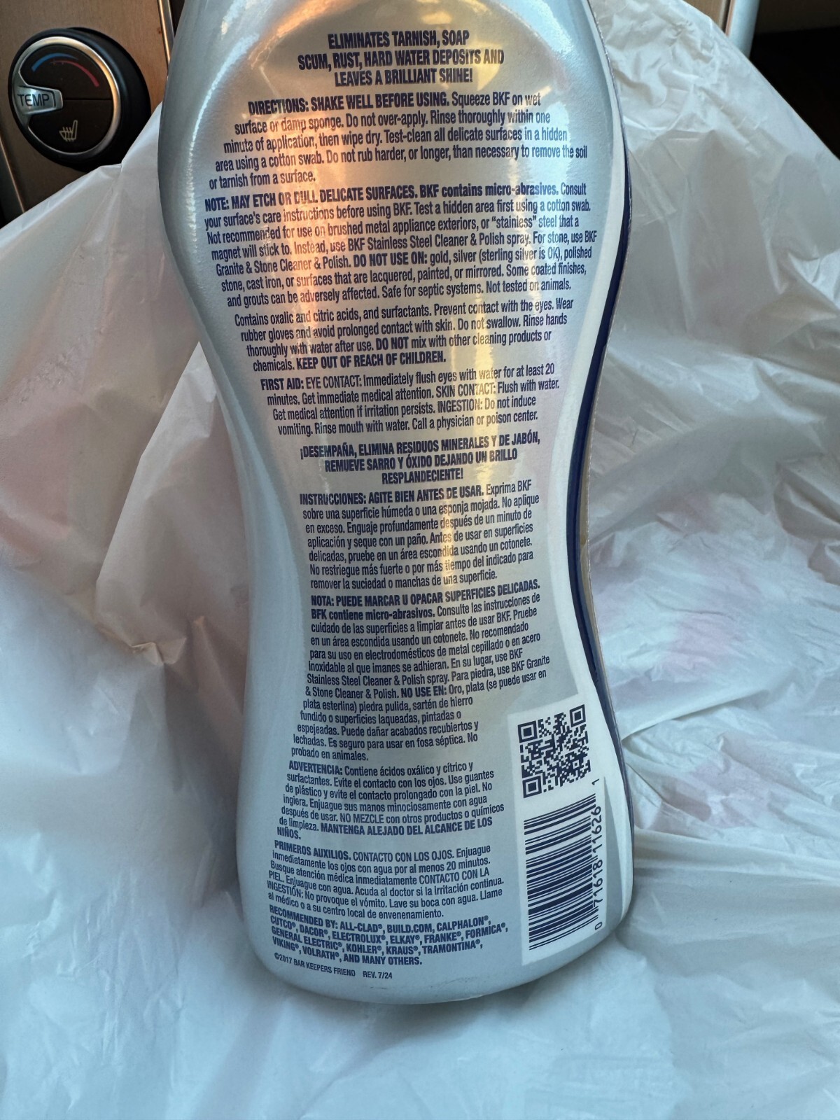Bar Keepers Friend 26 oz All-Purpose Cleaner Soft Cleanser Liquid NEW