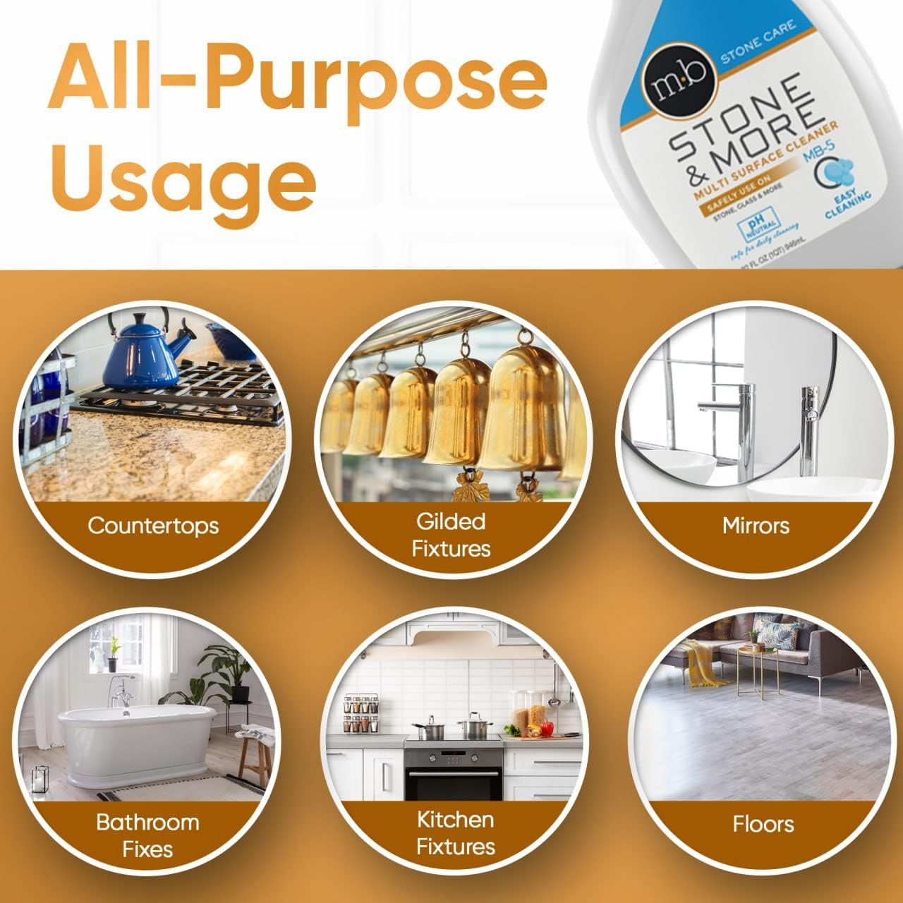 MB-5 Stone & More 2 Pack All Purpose Cleaning Spray Kitchen Counter Cleaner Spra