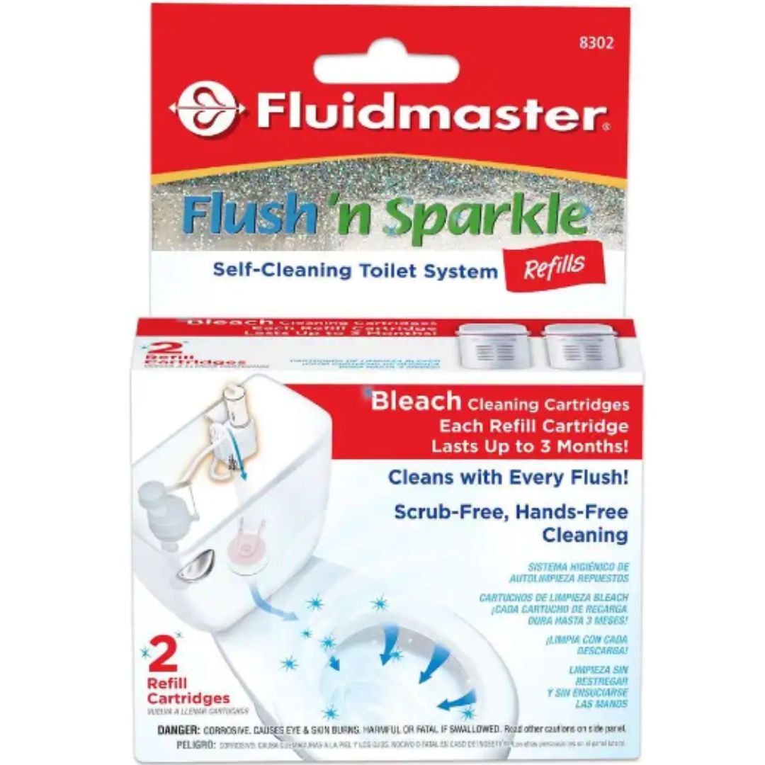 Flush N Sparkle Bleach Toilet Cleaning Refills (2-Pack), Fluidmaster 8302P8