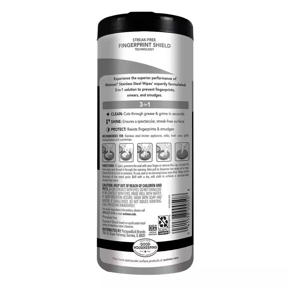 12 Oz. Stainless Steel Cleaner Wipes (3-Pack)