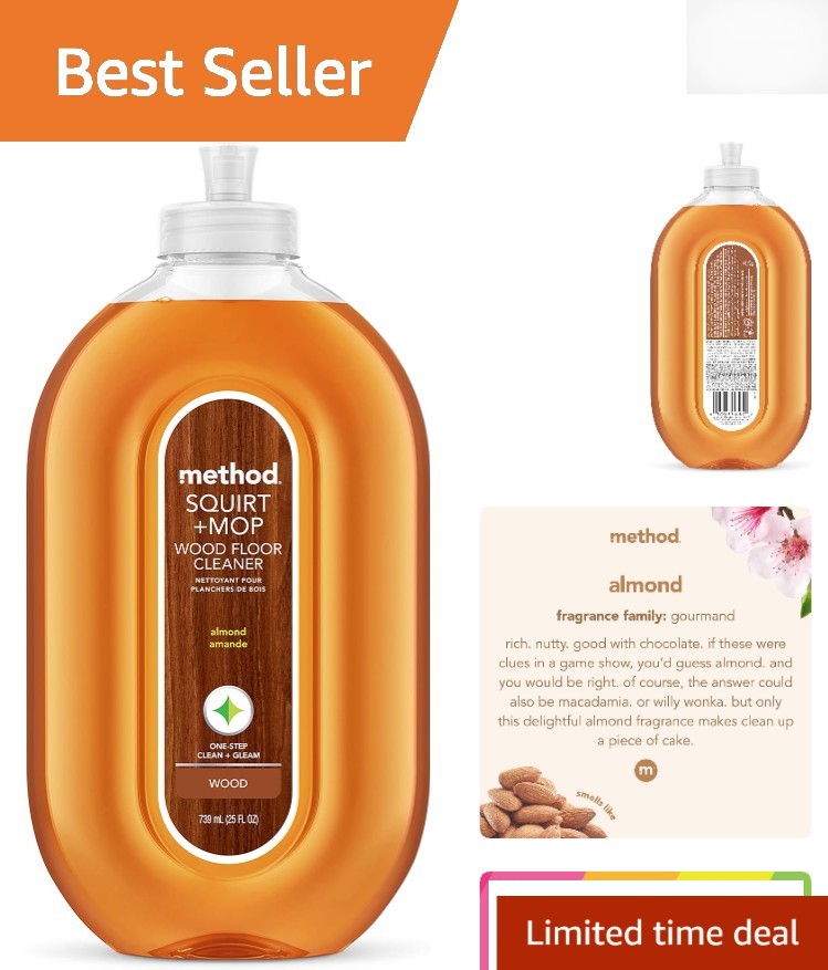 Plant-Based Squirt & Mop Hardwood Cleaner – 25 oz, Cruelty-Free, Almond Scent