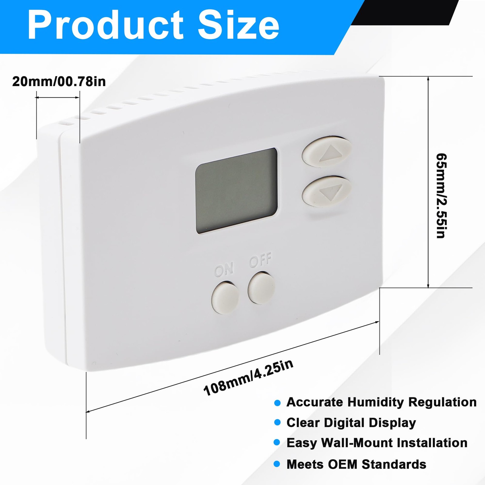 “Wall-Mounted Digital Dehumidifier Control for 1800 & E-Series 24VAC”