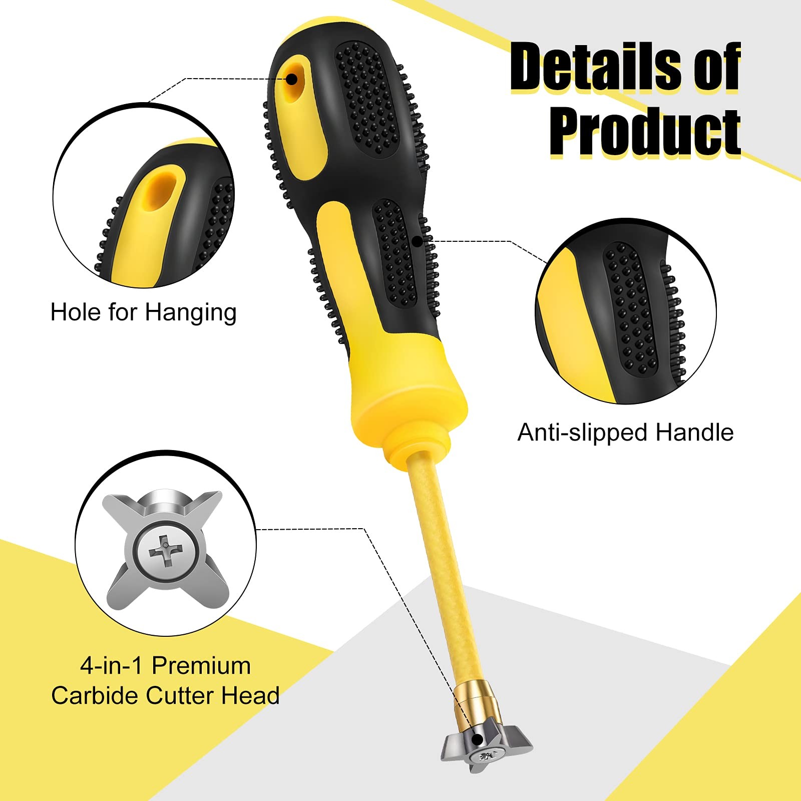 Grout Removal Tool 4 in 1 Grout Scraper Cleaning Remover Tool Scraper Cemente…