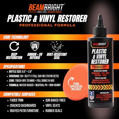 Plastic Restorer for Cars & Faded Household Items– Deep Shine for Faded