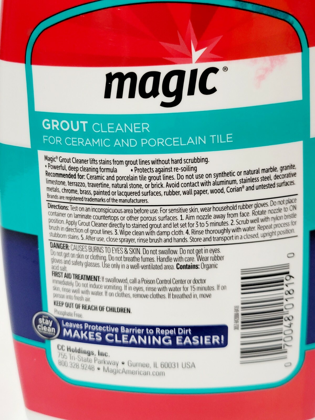 Magic Grout Cleaner, 30 fl oz, New Spray Bottle, Lifts Stains From Grout