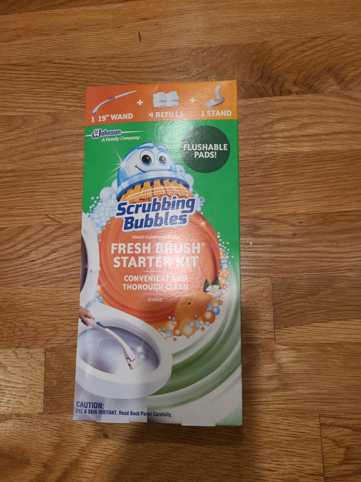 SCRUBBING BUBBLES Fresh Brush STARTER KIT – Wand, 4 Refills & Stand -CITRUS -NEW